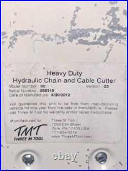 Heavy Duty Hydraulic Chain & Cable Cutter Up To ½ Chain&Cable Mod#88, Used, USA Heavy Duty Hydraulic Chain & Cable Cutter Up To ½ Chain&Cable Mod#88, Used, USA