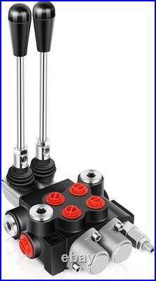 Heavy-Duty Hydraulic Control Valve, 2 Spools, 21 GPM, Adjustable Relief Handle