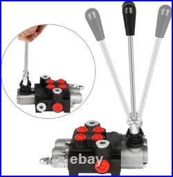 Heavy-Duty Hydraulic Control Valve, 2 Spools, 21 GPM, Adjustable Relief Handle