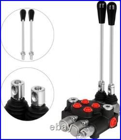 Heavy-Duty Hydraulic Control Valve, 2 Spools, 21 GPM, Adjustable Relief Handle