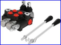 Heavy-Duty Hydraulic Control Valve, 2 Spools, 21 GPM, Adjustable Relief Handle