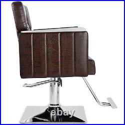 Heavy Duty Hydraulic Design Vintage Brown Barber Chair Salon Spa Beauty Styling