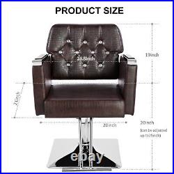 Heavy Duty Hydraulic Design Vintage Brown Barber Chair Spa Salon Beauty Styling