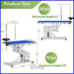 Heavy Duty Hydraulic Dog Grooming Table Adjustable Z Lift 21 to 36 Inch Blue
