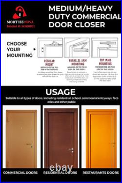 Heavy Duty Hydraulic Door Closer, ADA Compliant, UL Fire-Rated, Adjustable