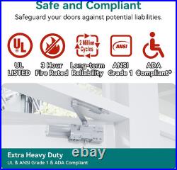 Heavy Duty Hydraulic Door Closer, ADA Compliant, UL Fire Rated, Adjustable