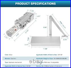 Heavy Duty Hydraulic Door Closer, Adjustable 1-6 for 330LBS, Surface-Mounted Heavy Duty Hydraulic Door Closer, Adjustable 1-6 for 330LBS, Surface-Mounted
