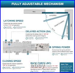 Heavy Duty Hydraulic Door Closer, Adjustable 1-6 for 330LBS, Surface-Mounted Heavy Duty Hydraulic Door Closer, Adjustable 1-6 for 330LBS, Surface-Mounted