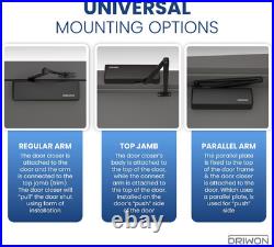 Heavy Duty Hydraulic Door Closer DN-9500 Black, Adjustable, Durable Design