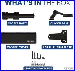 Heavy Duty Hydraulic Door Closer DN-9500 Black, Adjustable, Durable Design