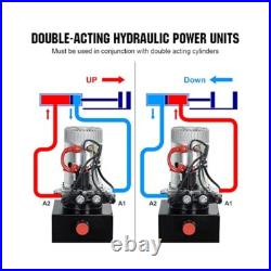 Heavy Duty Hydraulic Dump Trailer Pump, 10 Quart Reservoir, Double Acting