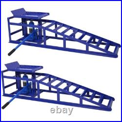 Heavy-Duty Hydraulic Garage Car Lift, Ramps Automotive Lift of 5Ton (2Pack Blue)