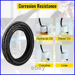 Heavy-Duty Hydraulic Hose 3/8 inch x 100 ft 4800 PSI Steel Wire Braid Flex