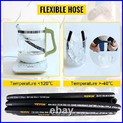 Heavy-Duty Hydraulic Hose 3/8 inch x 100 ft 4800 PSI Steel Wire Braid Flex