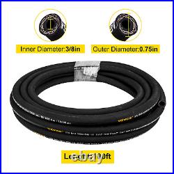 Heavy-Duty Hydraulic Hose 3/8 inch x 100 ft 4800 PSI Steel Wire Braid Flex