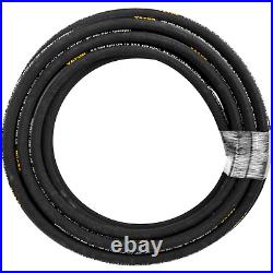 Heavy-Duty Hydraulic Hose 3/8 inch x 100 ft 4800 PSI Steel Wire Braid Flex