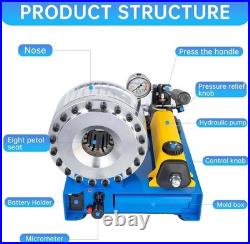 Heavy Duty Hydraulic Hose Crimper 8 Sets Dies High Pressure Tube Crimping Tool Heavy Duty Hydraulic Hose Crimper 8 Sets Dies High Pressure Tube Crimping Tool