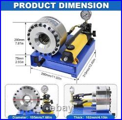Heavy Duty Hydraulic Hose Crimper 8 Sets Dies High Pressure Tube Crimping Tool