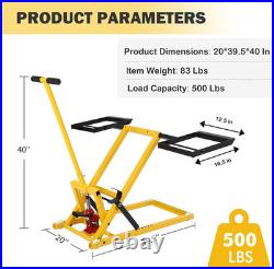 Heavy-Duty Hydraulic Lawn Mower Lift 500Lb Capacity, 26.5 Height