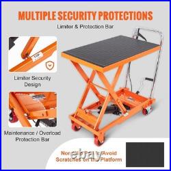 Heavy Duty Hydraulic Lift Table Cart 28.5 Lifting Height, 4 Wheels Included