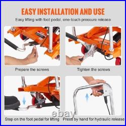 Heavy Duty Hydraulic Lift Table Cart 28.5 Lifting Height, 4 Wheels Included