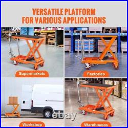 Heavy Duty Hydraulic Lift Table Cart 28.5 Lifting Height, 4 Wheels Included Heavy Duty Hydraulic Lift Table Cart 28.5 Lifting Height, 4 Wheels Included
