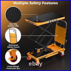 Heavy-Duty Hydraulic Lift Table Cart, 330Lbs Capacity, 49.6 Height, Yellow Heavy-Duty Hydraulic Lift Table Cart, 330Lbs Capacity, 49.6 Height, Yellow