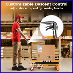Heavy-Duty Hydraulic Lift Table Cart, 330Lbs Capacity, 49.6 Height, Yellow Heavy-Duty Hydraulic Lift Table Cart, 330Lbs Capacity, 49.6 Height, Yellow