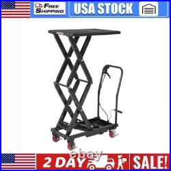 Heavy Duty Hydraulic Lift Table Cart 330Lbs Capacity, Double Scissor Lift Table