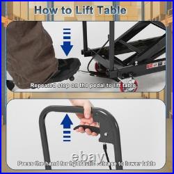 Heavy Duty Hydraulic Lift Table Cart 330Lbs Capacity, Double Scissor Lift Table