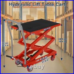 Heavy Duty Hydraulic Lift Table Cart 330Lbs withNon-Slip Platform & Locking Wheels Heavy Duty Hydraulic Lift Table Cart 330Lbs withNon-Slip Platform & Locking Wheels
