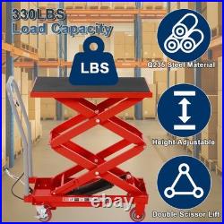 Heavy Duty Hydraulic Lift Table Cart 330Lbs withNon-Slip Platform & Locking Wheels Heavy Duty Hydraulic Lift Table Cart 330Lbs withNon-Slip Platform & Locking Wheels