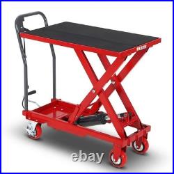 Heavy Duty Hydraulic Lift Table Cart 330 lbs, Manual Single Scissor Lift Cart
