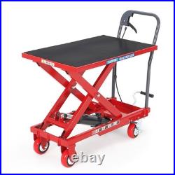 Heavy Duty Hydraulic Lift Table Cart 330 lbs, Manual Single Scissor Lift Cart