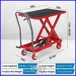 Heavy Duty Hydraulic Lift Table Cart 330 lbs, Manual Single Scissor Lift Cart Heavy Duty Hydraulic Lift Table Cart 330 lbs, Manual Single Scissor Lift Cart