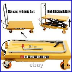 Heavy Duty Hydraulic Lift Table Cart 500lbs Manual Double Scissor Lift Table 30