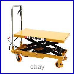 Heavy Duty Hydraulic Lift Table Cart 500lbs Manual Double Scissor Lift Table 30