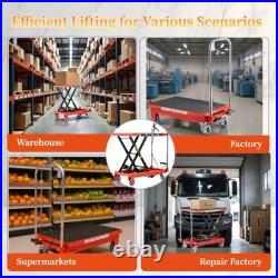 Heavy-Duty Hydraulic Lift Table Cart Single Scissor Lift Table with 500lbs Load