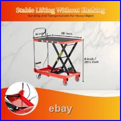 Heavy-Duty Hydraulic Lift Table Cart Single Scissor Lift Table with 500lbs Load