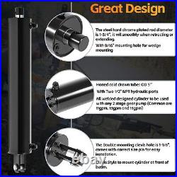 Heavy Duty Hydraulic Log Splitter Cylinder 4.5 Bore 24 Stroke 1.75 Rod, Black