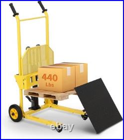 Heavy-Duty Hydraulic Pallet Jack 440lbs Lift Winch Stacker Forklift Dolly Cart