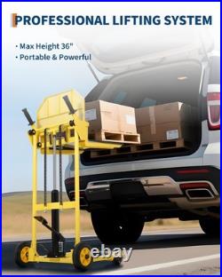 Heavy-Duty Hydraulic Pallet Jack 440lbs Lift Winch Stacker Forklift Dolly Cart