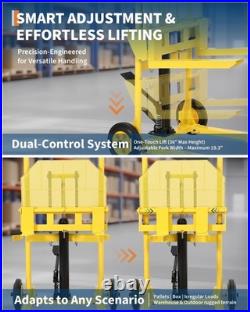 Heavy-Duty Hydraulic Pallet Jack 440lbs Lift Winch Stacker Forklift Dolly Cart Heavy-Duty Hydraulic Pallet Jack 440lbs Lift Winch Stacker Forklift Dolly Cart