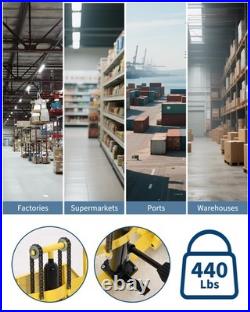 Heavy-Duty Hydraulic Pallet Jack 440lbs Lift Winch Stacker Forklift Dolly Cart