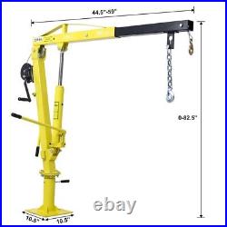 Heavy-Duty Hydraulic Pickup Truck Crane Hoist Crane 1000lbs 360°Pivot Hoist Lift