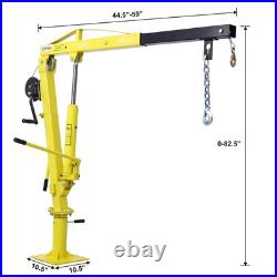 Heavy-Duty Hydraulic Pickup Truck Crane Hoist Crane 1000lbs 360°Pivot Hoist Lift