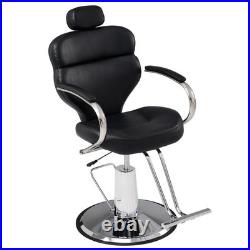 Heavy Duty Hydraulic Premium Reclining Barber Chair Salon Tattoo Chair 400 Lbs
