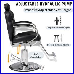 Heavy Duty Hydraulic Premium Reclining Barber Chair Salon Tattoo Chair 400 Lbs Heavy Duty Hydraulic Premium Reclining Barber Chair Salon Tattoo Chair 400 Lbs