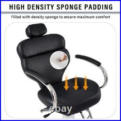 Heavy Duty Hydraulic Premium Reclining Barber Chair Salon Tattoo Chair 400 Lbs