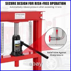 Heavy Duty Hydraulic Press H Frame Adjustable Table 12 Ton Press Plates